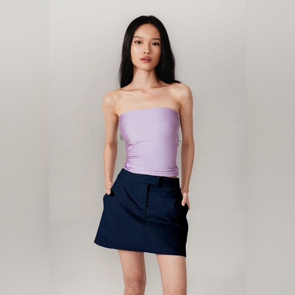 Rotouche Carrie Designer Purple & Grey Reversible Tube Top in Cosmic - Picture 4 of 9